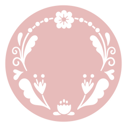 Rosa Kreis mit ausgeschnittenen Blumen PNG-Design Transparent PNG