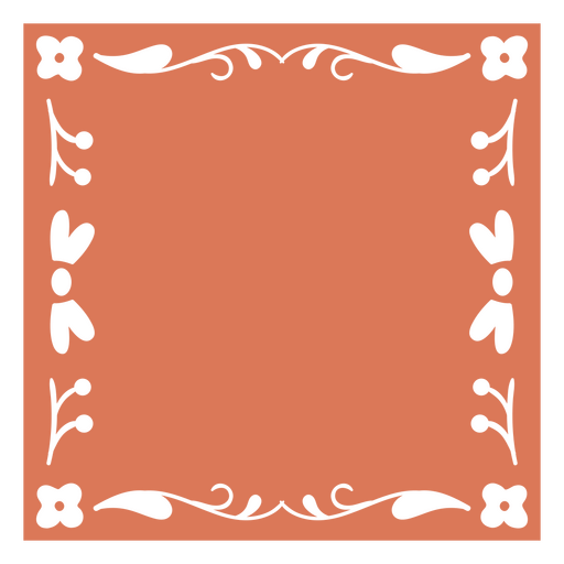Rotes Quadrat mit Blumen PNG-Design