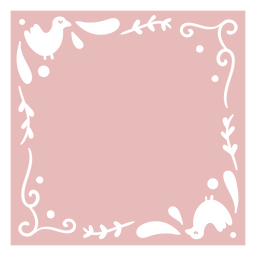 Frame with birds and swirls filled PNG Design