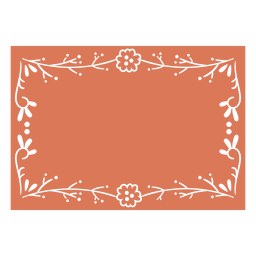 Rectángulo rojo con detalles de flores. Diseño PNG