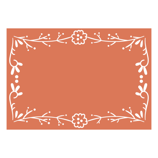 Rotes Rechteck mit Blumendetails PNG-Design