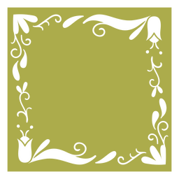 Quadrado com flores cortadas Desenho PNG