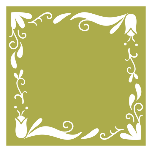 Square with flowers cut out PNG Design