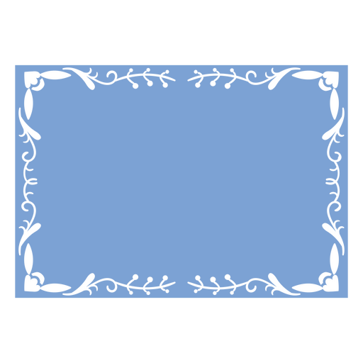 Rectángulo azul con detalles de remolinos Diseño PNG