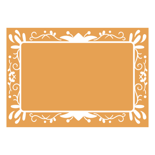 Orange rectangle floral frame