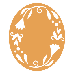 Orange oval with flowers PNG Design