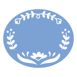 Blaues Oval mit Blumen PNG-Design