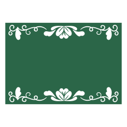Grünes Rechteck mit Blumenschmuck PNG-Design