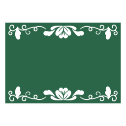 Green rectangle with flower decorations PNG Design Transparent PNG