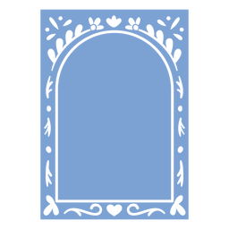 Floral arch blue frame PNG Design