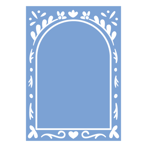 Floral arch blue frame PNG Design