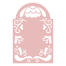 Pink filled floral vintage tag PNG Design Transparent PNG