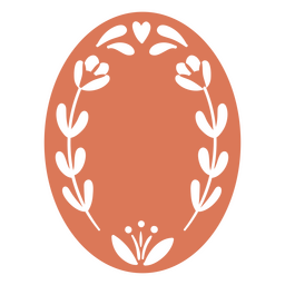 Oval with cut out flowers PNG Design Transparent PNG