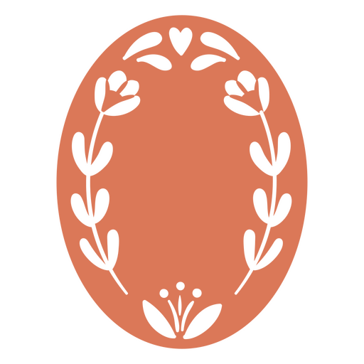 Oval with cut out flowers PNG Design