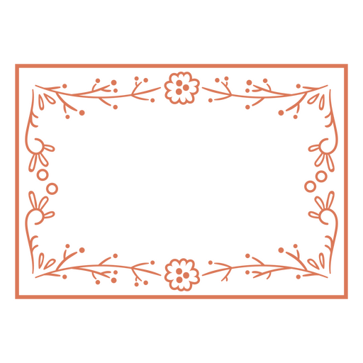 Delicate floral frame PNG Design