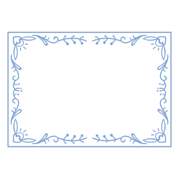 Delicate swirls blue frame PNG Design Transparent PNG