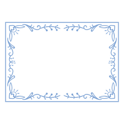 Marco azul de remolinos delicados Diseño PNG
