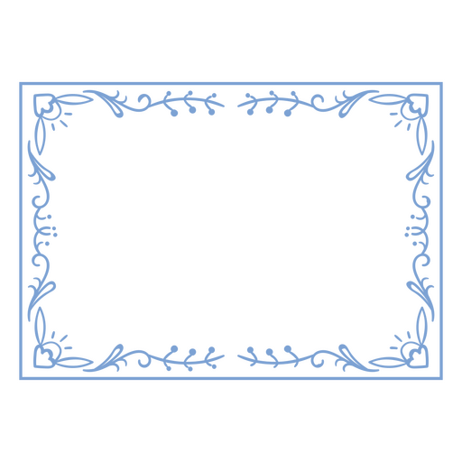 Delicate swirls blue frame PNG Design