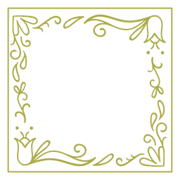 Squared floral swirls frame PNG Design