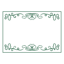 Rectangle with flower decorations PNG Design