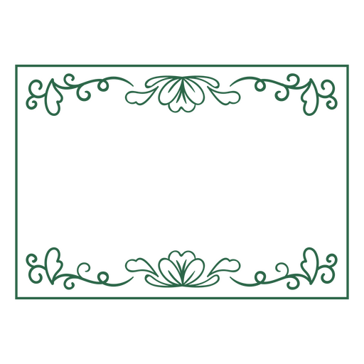 Rectangle With Flower Decorations PNG & SVG Design For T-Shirts