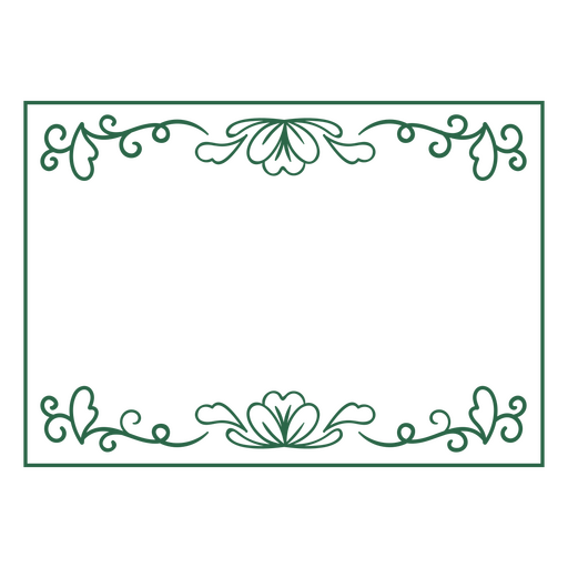 Rectangle with flower decorations PNG Design