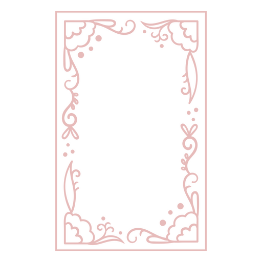 Blumendekorationen des rosa Rechteckrahmens PNG-Design