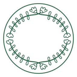 Círculo con trazo de flores Diseño PNG