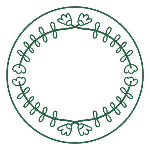 Circle with flowers stroke PNG Design