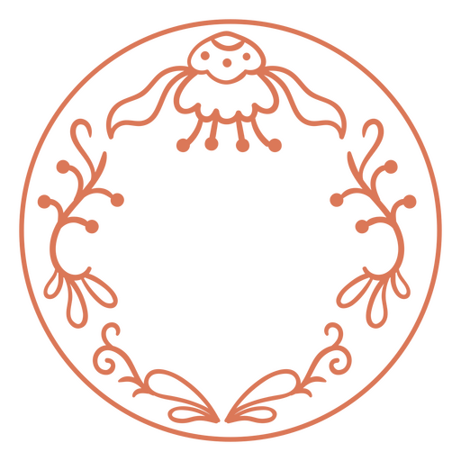 círculo rosa con flores Diseño PNG
