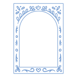 Blue arch floral frame PNG Design Transparent PNG