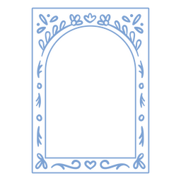 quadro floral arco azul Desenho PNG
