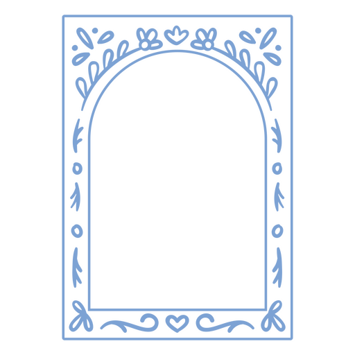 quadro floral arco azul Desenho PNG