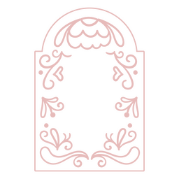 Pink floral swirls frame PNG Design Transparent PNG
