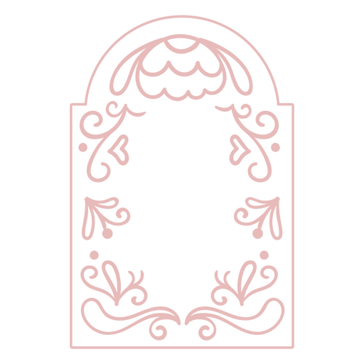 Marco de remolinos florales rosa Diseño PNG