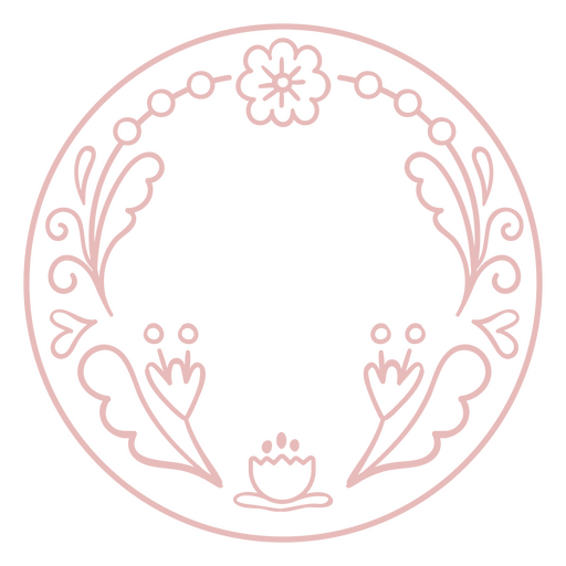 Pink circle floral frame