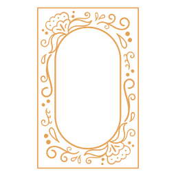 Flores e redemoinhos moldura amarela Desenho PNG