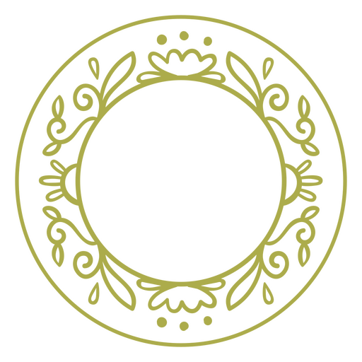 Circle floral green frame PNG Design