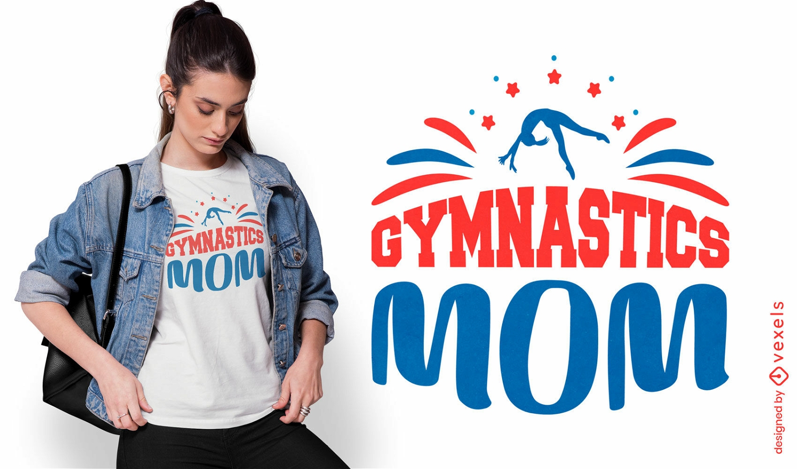Diseño de camiseta de mamá deportiva de gimnasia.