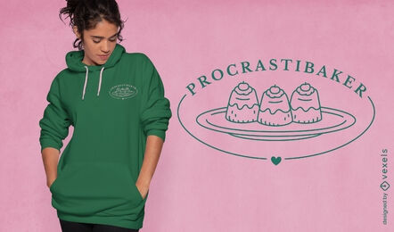 Procrastinating baker dessert t-shirt design