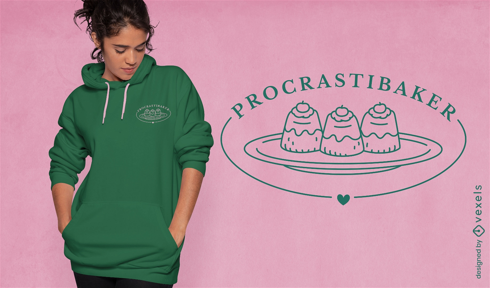 Design de t-shirt de sobremesa de padeiro procrastinando