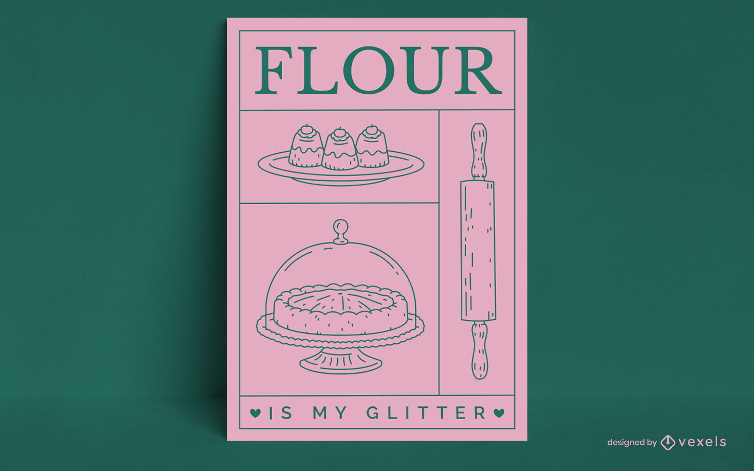 Diseño de carteles de postres de panadería.