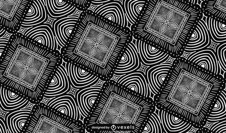 Design de padrão preto e branco de ilusão de ótica