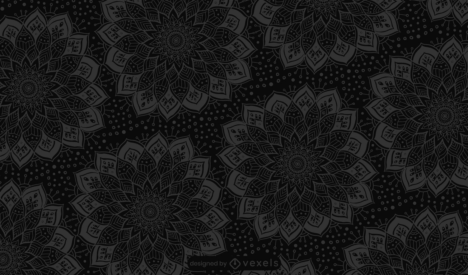 Diseño de patrón decorativo de flores de mandala