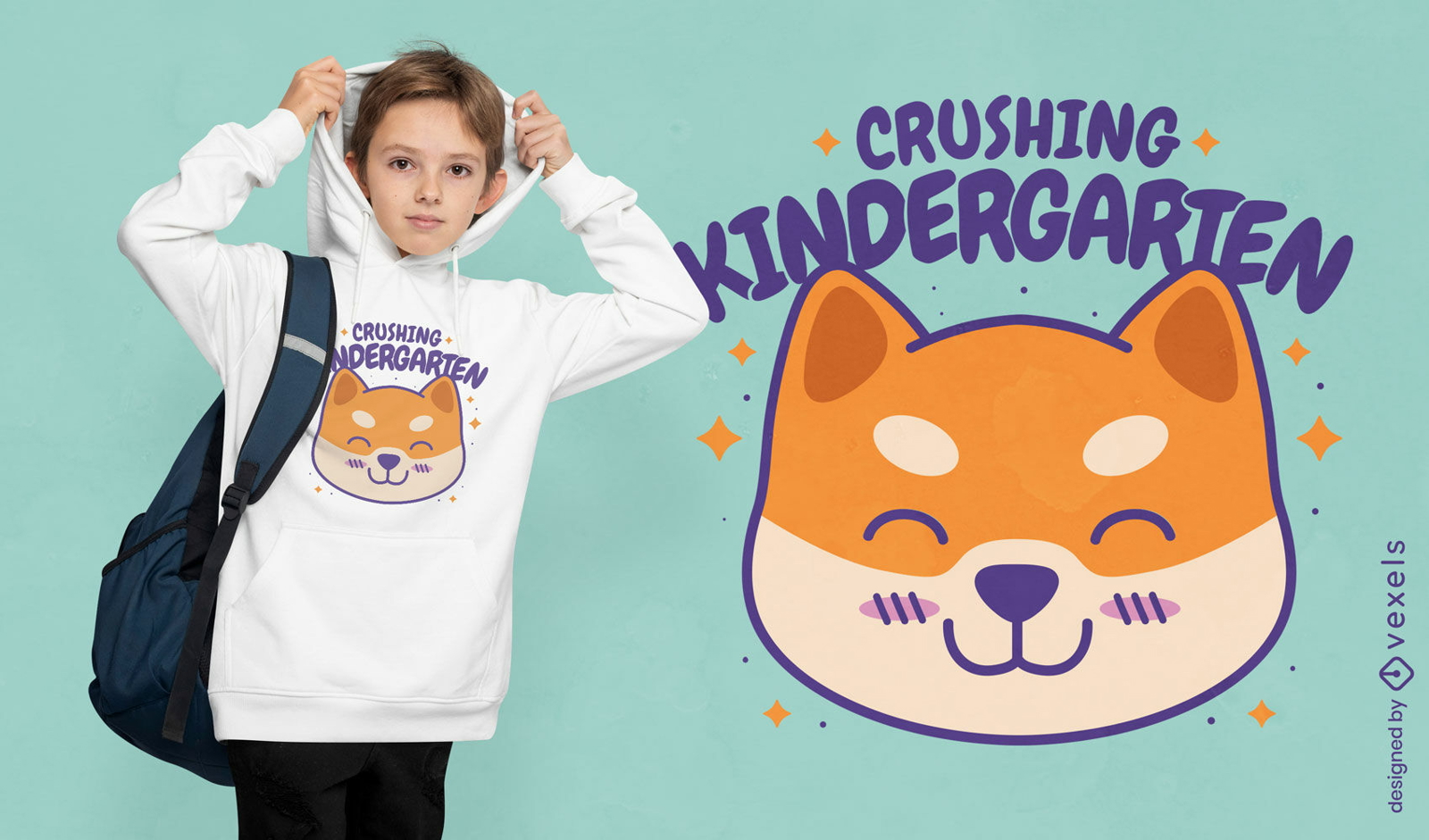 Shiba inu dog kindergarten t-shirt design