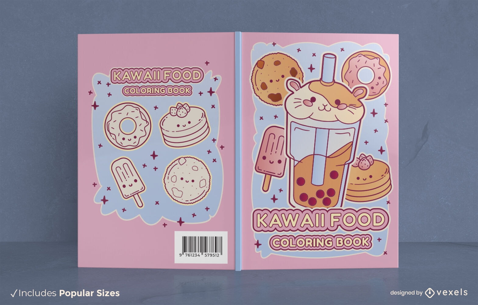 Design de capa de livro de comida doce e sobremesas