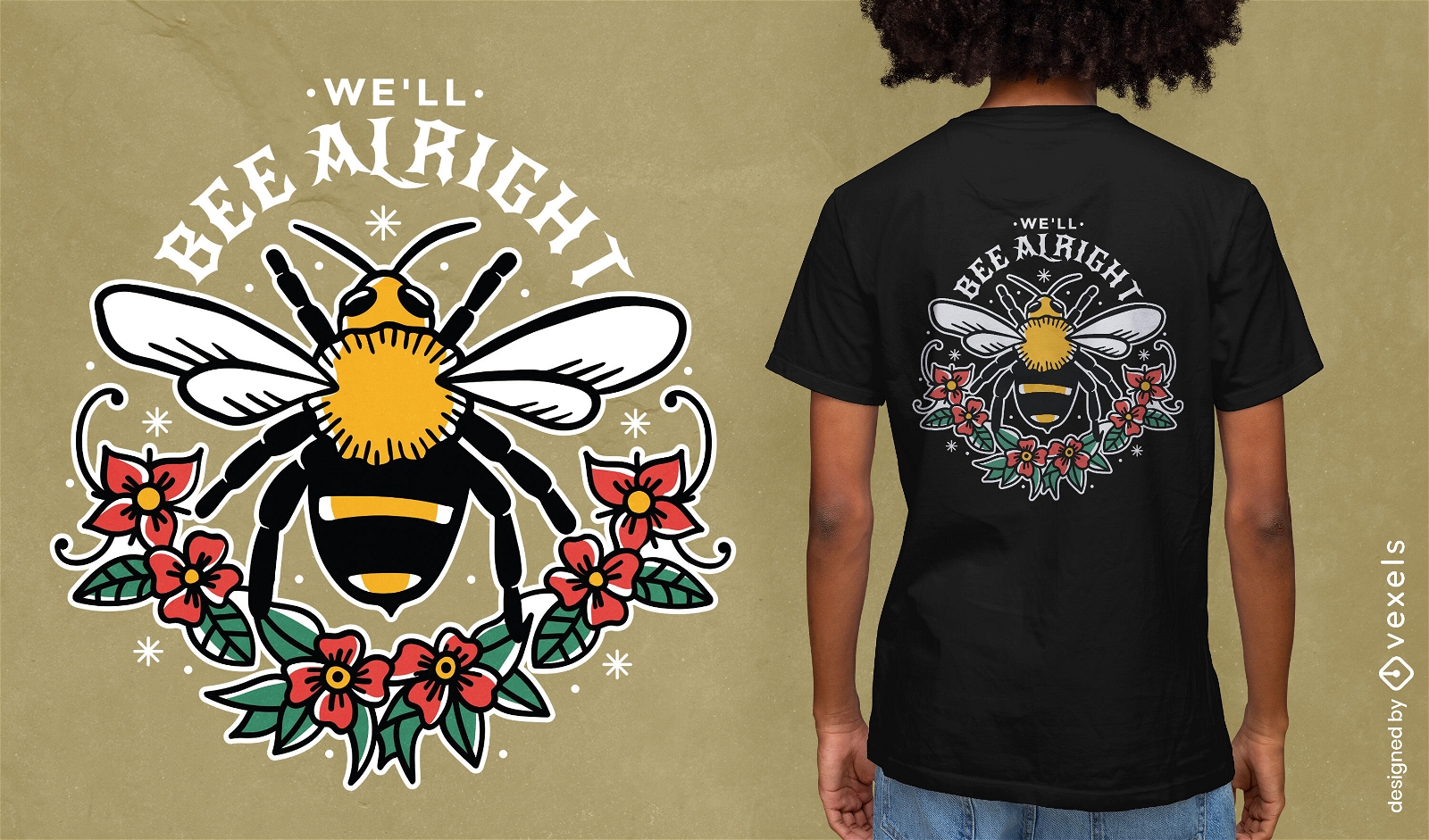 We'll bee alright tattoo t-shirt design