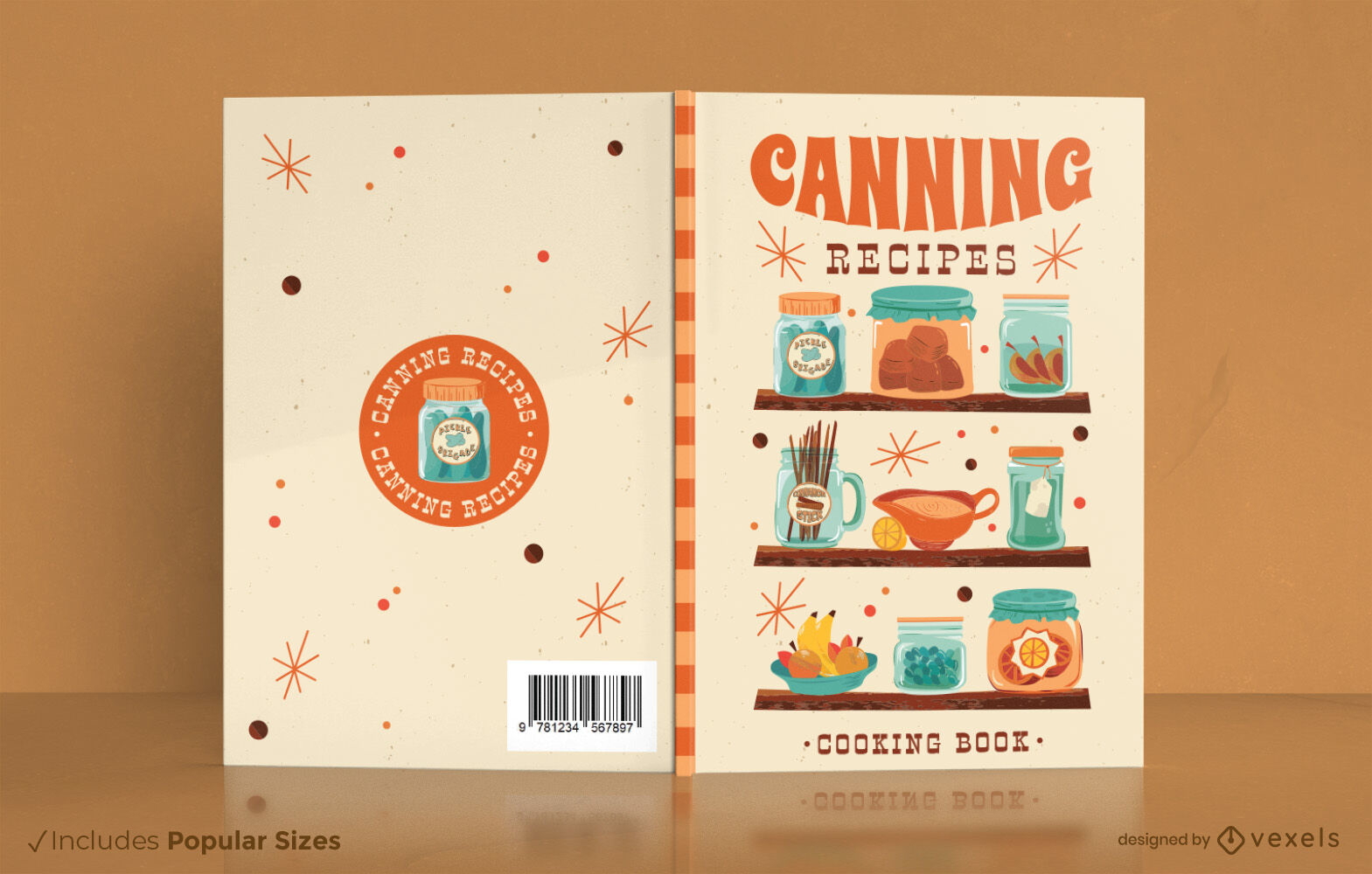 Design de capa de livro de receitas de comida enlatada