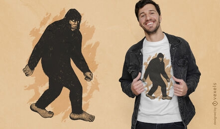 Scary big foot monster t-shirt design