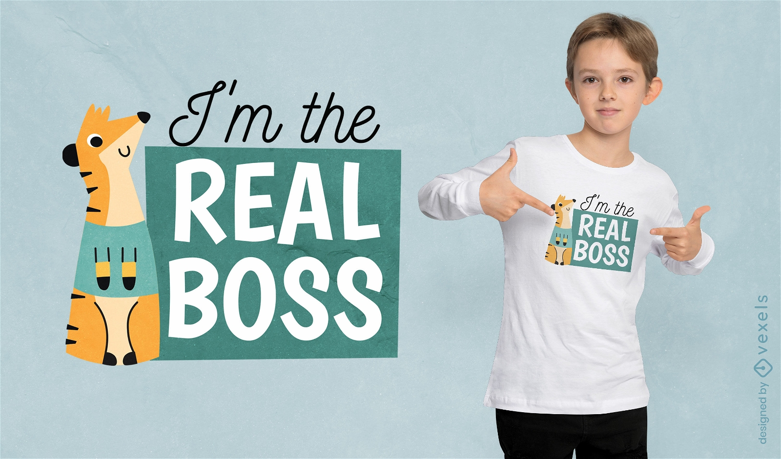Kid's real boss meerkat t-shirt design